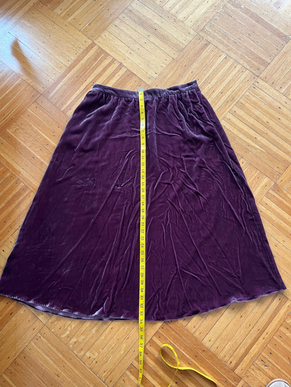 Garnet Hill • Silk Plum Velvet Maxi Skirt - Picture 2 of 8